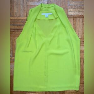 Diane von Furstenberg “Reagan” Chartreuse Sleeveless Top S